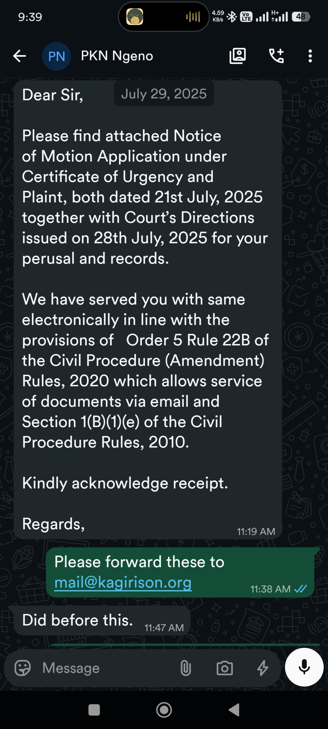Kagirison Research | Interim Court Order